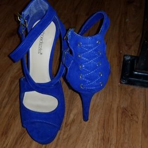 Blue Peep Toe